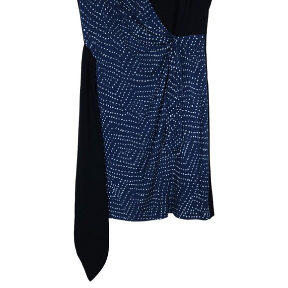 Diane von Furstenberg DVF Womens Dress 4 Black Blue Polka Dot Sleeveless Mini - Picture 6 of 15
